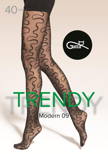 Gatta Moderne Strumpfhose 09 – 40 den, Wellenlinien, matt