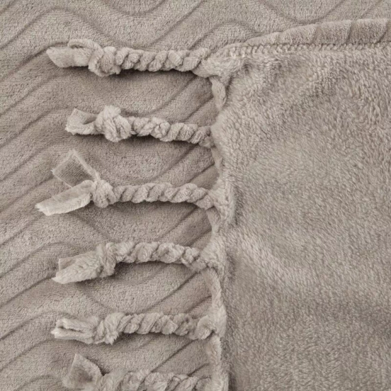 Emma Decke Tagesdecke mit Fransen Eurocurtains beige