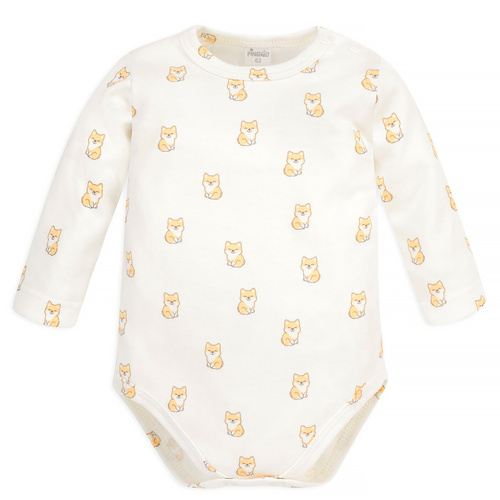 Lovely Day Pinocchio Langarm-Body – ecrufarbene Hunde