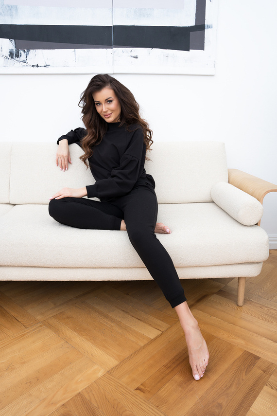 Parma Damen Langarmset, Hose Italienische Mode - schwarz