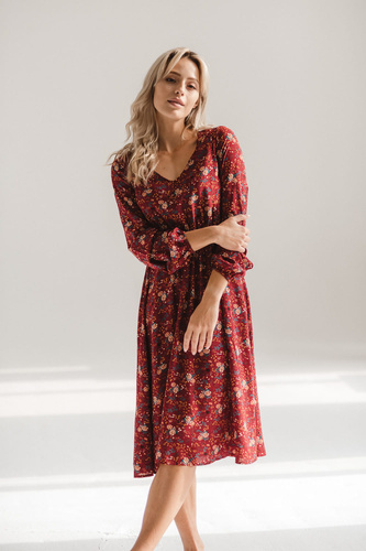 Umstands- und Stillkleid Lovely Dress Midi Milk&Love – bordeaux