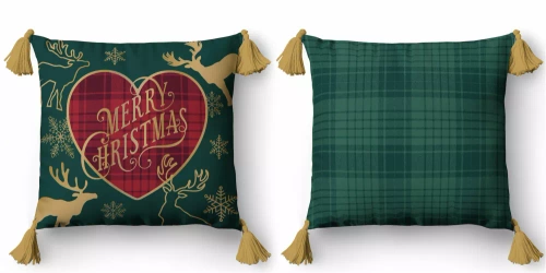 5385 A Merry Christmas Dekorativer Weihnachtskissenbezug Weihnachtsdeko Detexpol - Reißverschluss