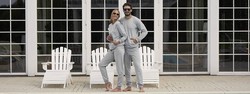 Fox Herren Long Set. ärmel, Länge. hose Italian Fashion - melange