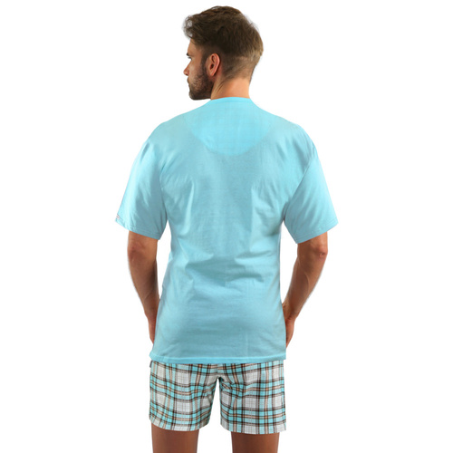 2576/17 Herren-Pyjama, kurze Ärmel, kurze Hose Sesto Senso türkis