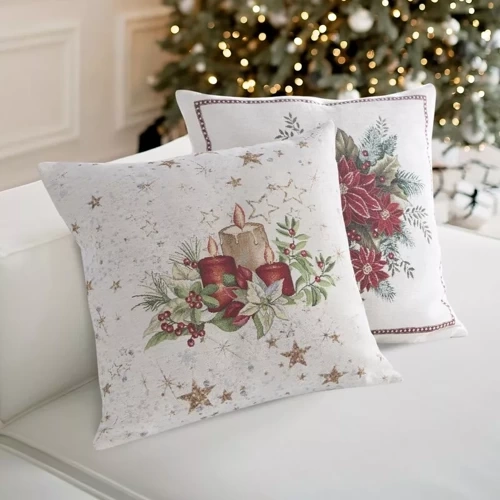 Chp 1270 Weihnachts-Wandteppich-Kissenbezug, Mittelstück, Eurocurtains, Beige