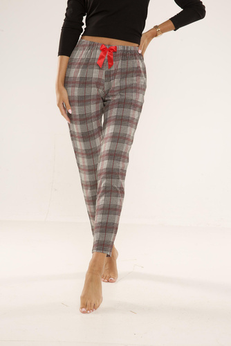 360 Checkered Forex Pyjamahose - grau