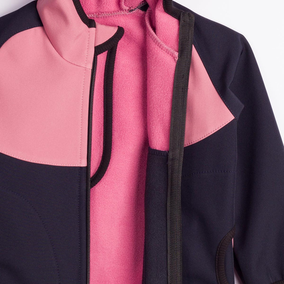 229040 Nicol Kinder Softshelljacke mit Fleece, Kapuze, Reflektoren – rosa