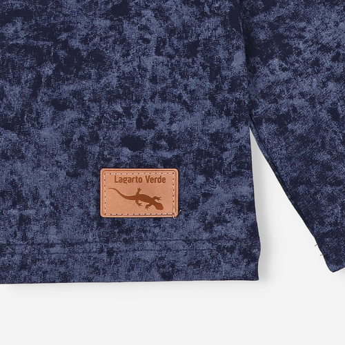 KAR-1021 Langarm-Jungenbluse Lagarto Verde, Marineblau – Baumwolle mit Elasthan, polnische Produktion