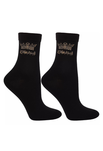 CSLS450-001 Moraj schwarze Socken – Weihnachtssocken in einer glänzenden Box