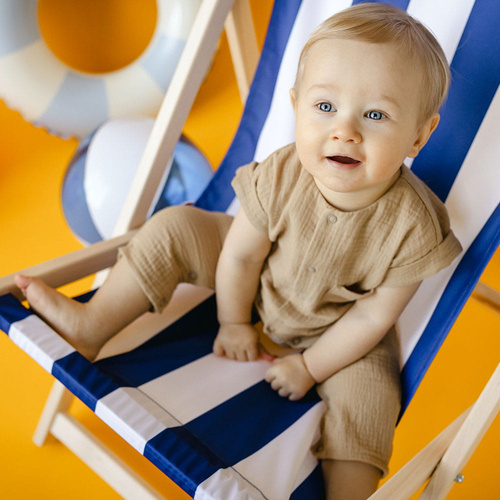 Elephant Rampers Baby Musselin Eevi – beige