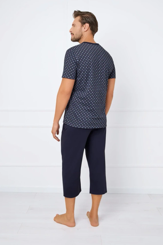 Gerard Herren Schlafanzug kurzarm, 3/4 Hose Italienische Mode - print/green