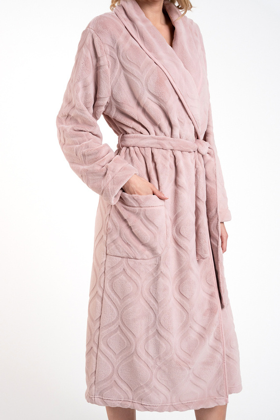 Morena Fleece Damen Bademantel Іtalian Fashion - puderrosa 