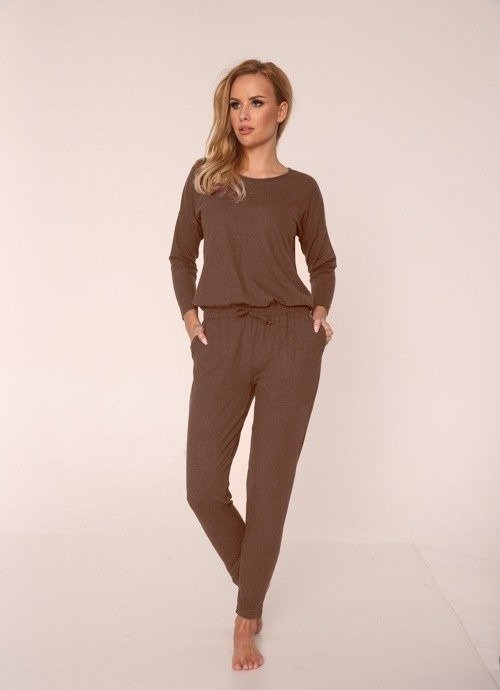 305 Paula Damen-Pyjama-Anzug - Mocca