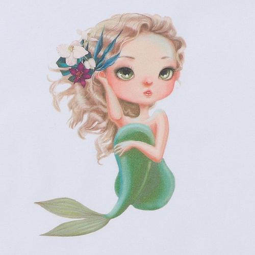 KAR-4007/BIA Mädchen-T-Shirt mit kurzen Ärmeln Lagarto Verde weiß