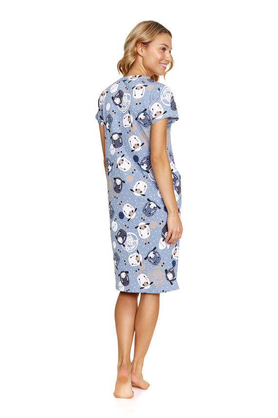 5271 Doctor Nap Umstands- und Stillnachthemd – Schaf (blau)