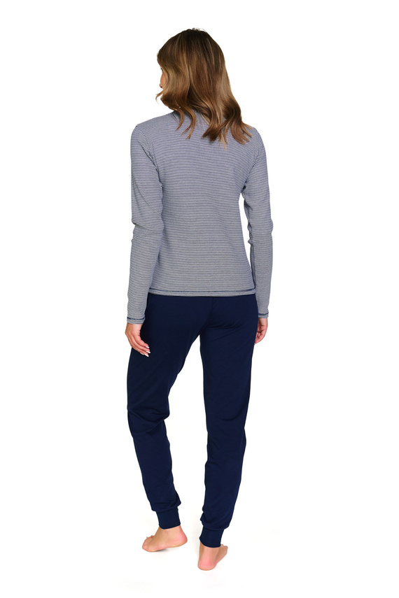 7352 Doctor Nap – Baumwollpyjama mit langen Ärmeln für Damen | Polnische Produktion - Brombeere