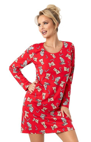 Bear Damen-Nachthemd Donna – Baumwolle, festlich, mit Taschen