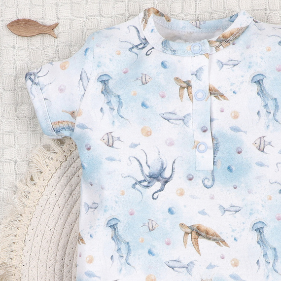 ABN-5452 Sea Of Joy Baby Rampers Nini – Bio-Baumwolle, bequeme Druckknöpfe