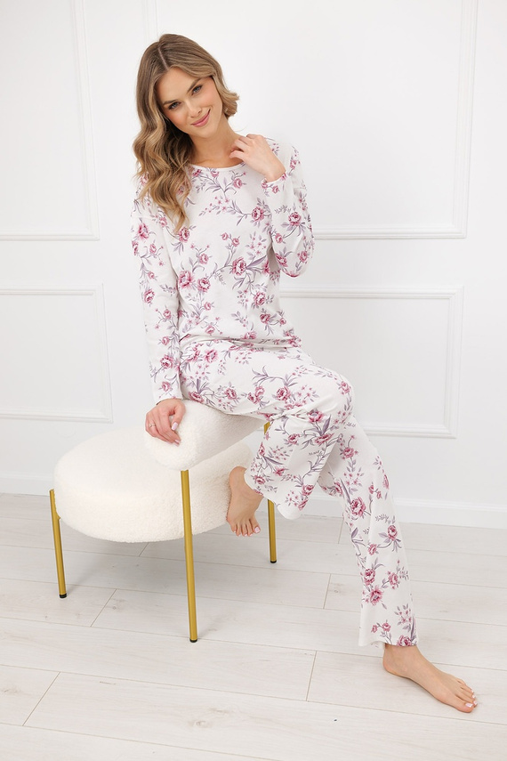 Damen-Pyjama Beauty Italian Fashion 100% Baumwolle Langarm Hose