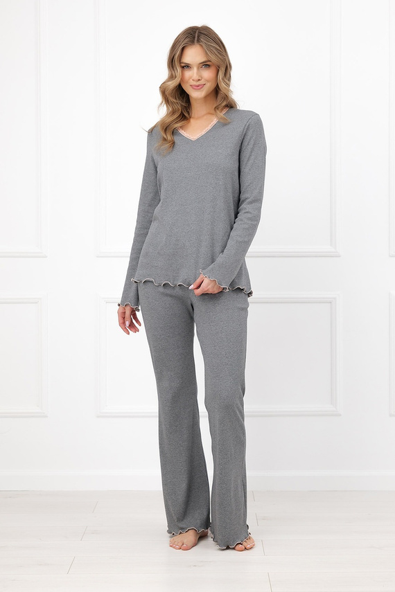 Damen-Pyjama Italian Fashion Jaśmina 100% Baumwolle Spitze Schlaghosen