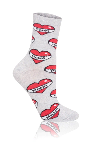 S122D Mama Lange Socken Italienische Mode - grau