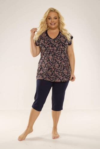 489/491 Mia Women's Plus Size Pyjamas Forex - navy blau