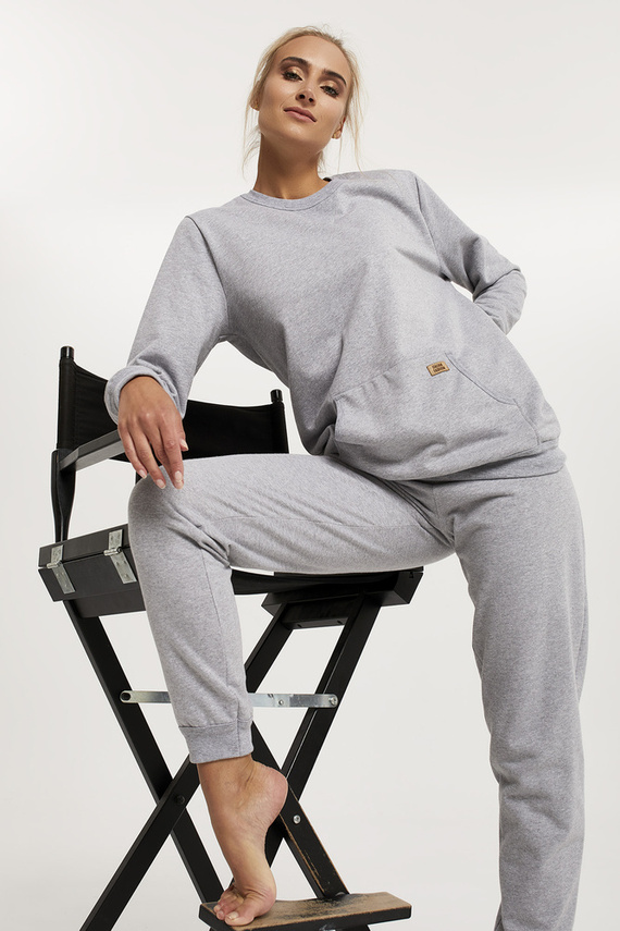 Fox Women's Long Set. ärmel, Länge. hose Italian Fashion - melange