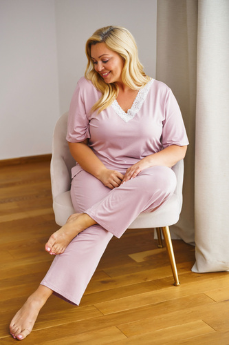 7154 Doctor Nap Damen-Pyjama in Übergröße – Papaya