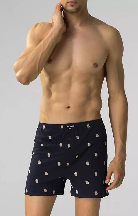 2MBH-003 Atlantic Herren-Boxershorts – Marineblau und Smaragd