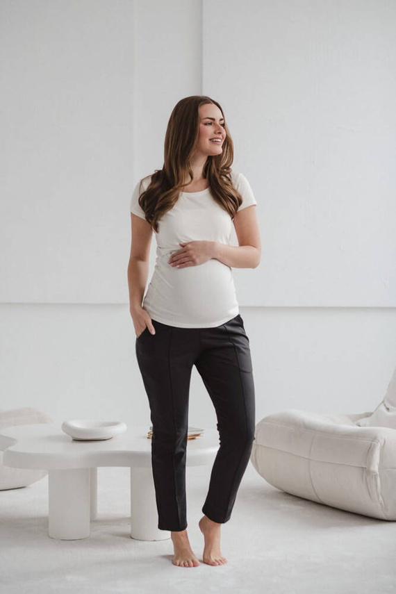 GraceFit Mama klassische Umstandshose Milk&Love, Graphit