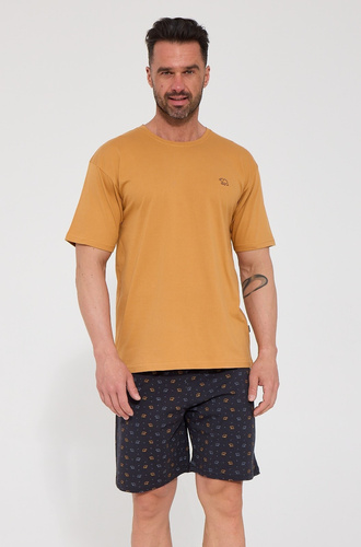 Cornette Wild Bear 326/346 Herren-Pyjama 100% Baumwolle Kurzarm Honigfarben