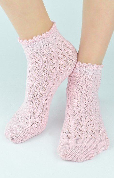 SB112 Noviti durchbrochene Kindersocken – rosa