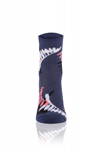 S144D Aloe Lange Socken Italienische Mode - navy/rosa/weiß