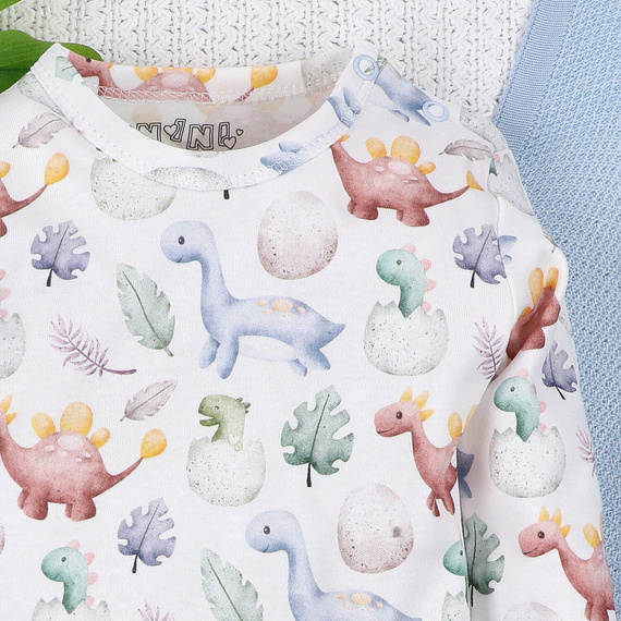 ABN-5564 Dino Explorer Body aus Bio-Baumwolle, Nini-Print – Bio-Baumwolle, lange Ärmel