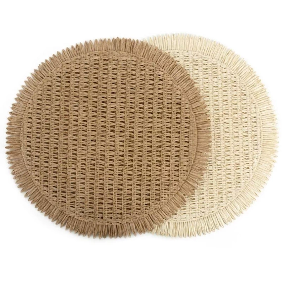 Eurofirany Tischset elegante Platzmatte unter Teller Glamour Stil Joan beige