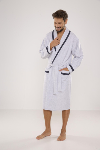 564 Bruno Herren Bademantel De Lafense - hell melange 