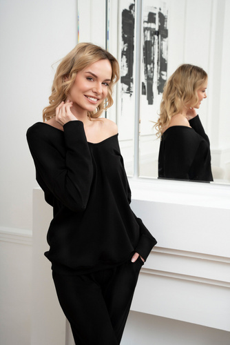 Karina Damen Sweatshirt Fashion - schwarz 