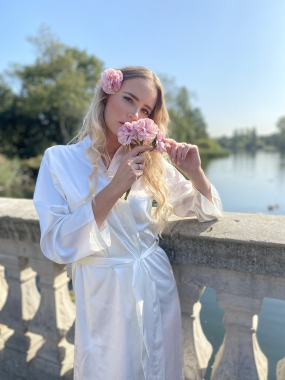 798 Klassischer Damenbademantel Forex - Perle