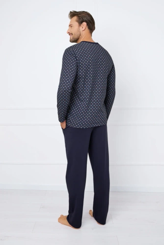 Rajmund Herren Schlafanzug mit langen Ärmeln, lange Hose Italian Fashion - print/green