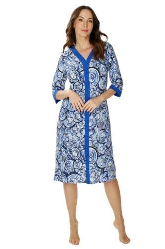 86671 Irene Seagull Nachthemd, blau bedruckt