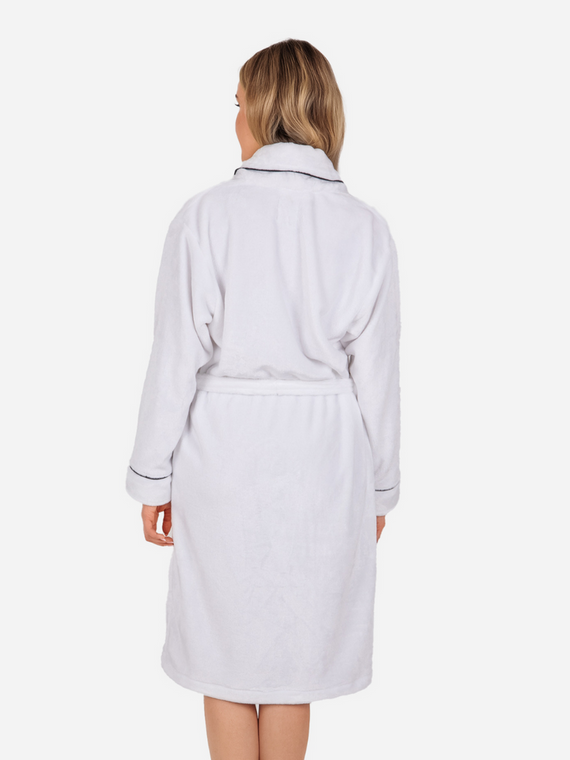Rosa Damen-Fleece-Bademantel ByShelly – weiß