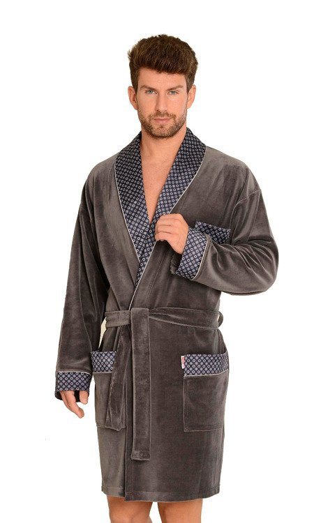 772 Bonjour Herren-Forex-Bademantel - graphit