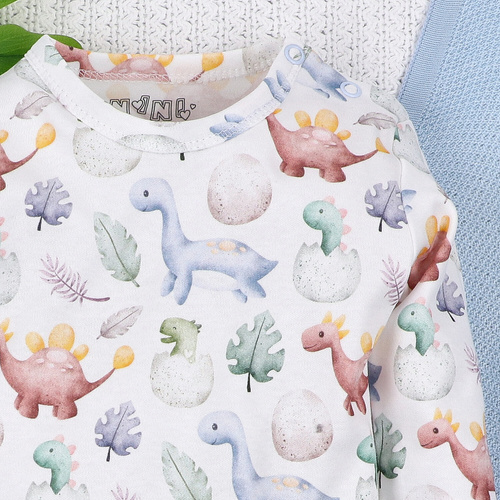 ABN-5564 Dino Explorer Body aus Bio-Baumwolle, Nini-Print – Bio-Baumwolle, lange Ärmel