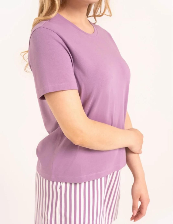 Damen-Pyjama Moraj PDD2800-009 Lila Baumwolle Shorts mit Streifen