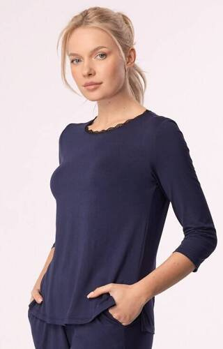 Margot 3/4 Mix&Match Mefemi Pyjama-T-Shirt – Marineblau