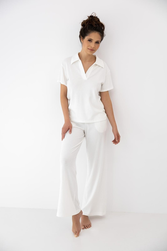 Sensis Zuri ecru Damenpyjama – Baumwolle & Modal Set