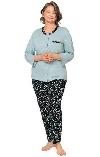 262 Olga II Damenpyjama 7/8 Martel - Türkis