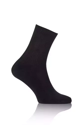 S150D Halbe Frottee lange Socken Italian Fashion - schwarz