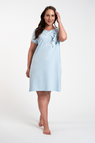 Arietta kurzärmeliges Nachthemd Italian Fashion - blau