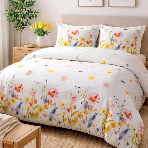 31513/1 Darymex Flanell-Bettwäsche, Beige, Löwenzahn – Set, 100 % Baumwolle, warm und weich